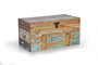 GINER Y COLOMER - Baûl de Rangement Artisanal en Bois Recyclé Multicolor - Coffre 80x40x40 cm, Grande Capacité, avec Ouverture Supérieure